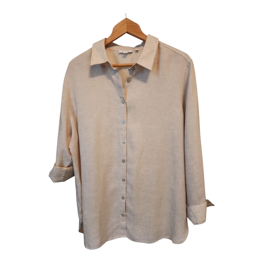 Chico's Light Beige Button-Up Shirt